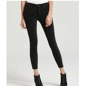 Free  People Polka Dot Skinny Velvet Pants Size 26
